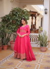 KA 1235 Russian Silk With Embroidery Zari Sequins Work Gown With Dupatta Wholesale In India